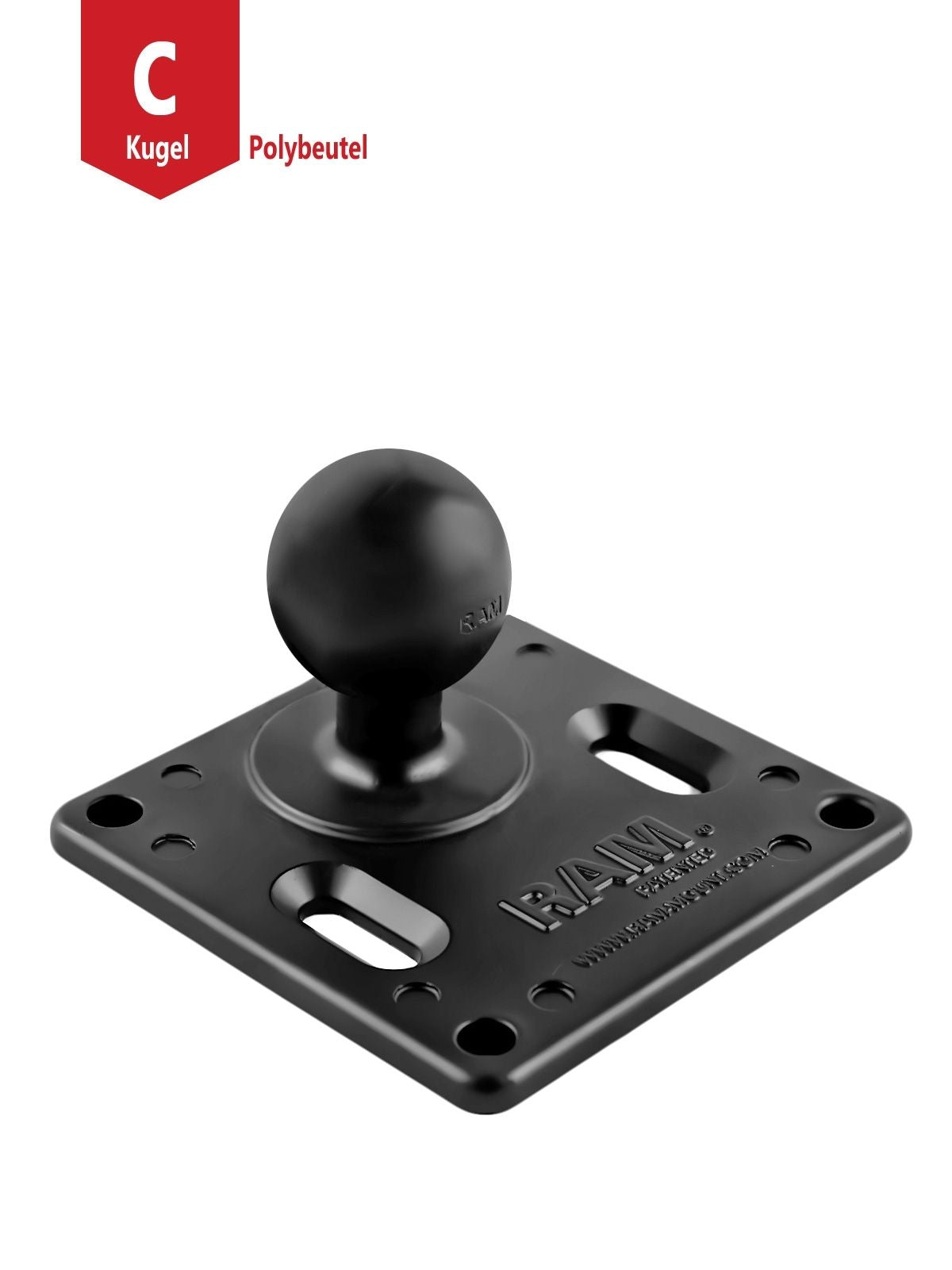RAM Mounts VESA-Platte (75x75 mm Lochraster) - C-Kugel (1,5 Zoll), im Polybeutel